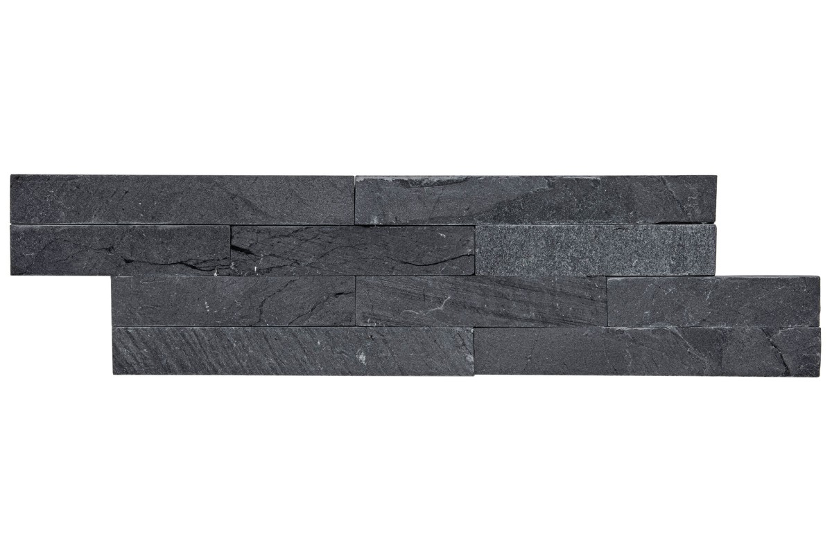 Kamień naturalny elewacyjny SLATE BLACK 10x35 czarny