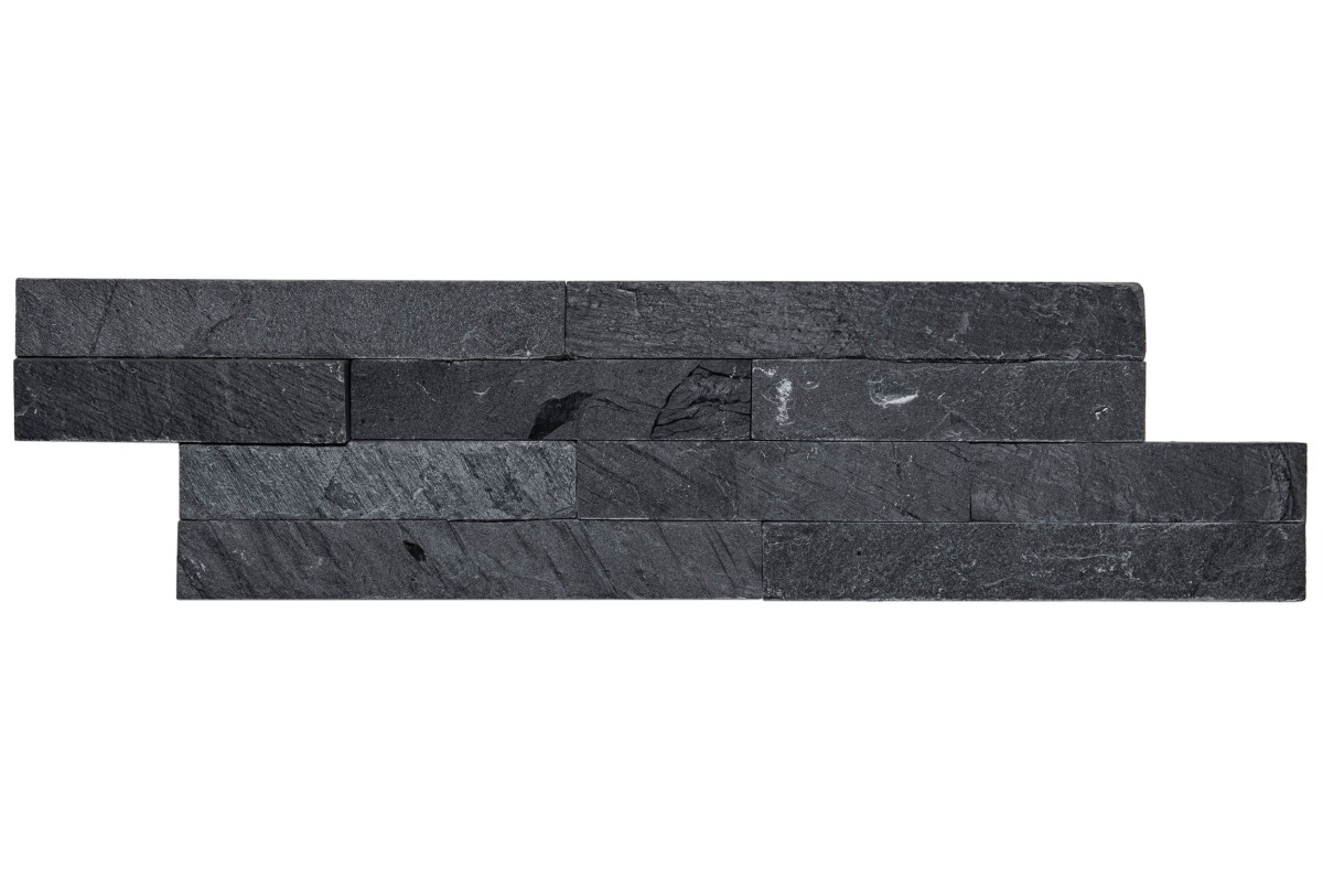 Kamień naturalny elewacyjny SLATE BLACK 10x35 czarny