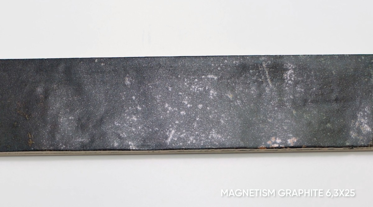 Płytka ścienna MAGNETISM GRAPHITE 6,3X25 cegiełka metalizowana