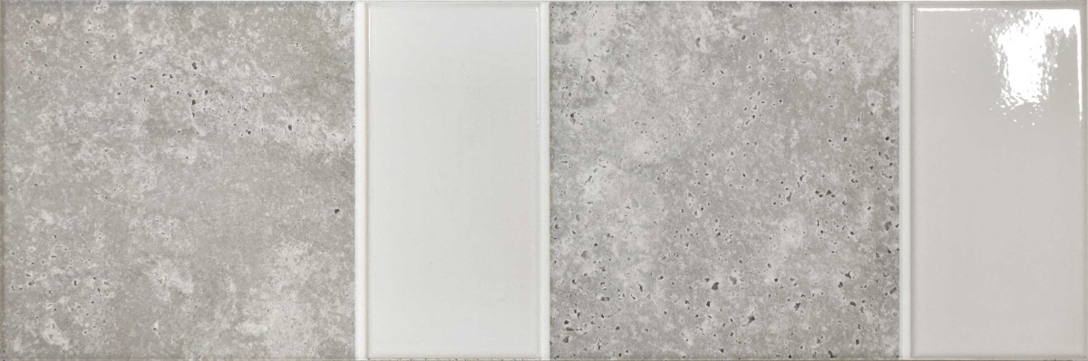 Gres AMALFI WHITE ROCK 15x45  płytka biało-szara