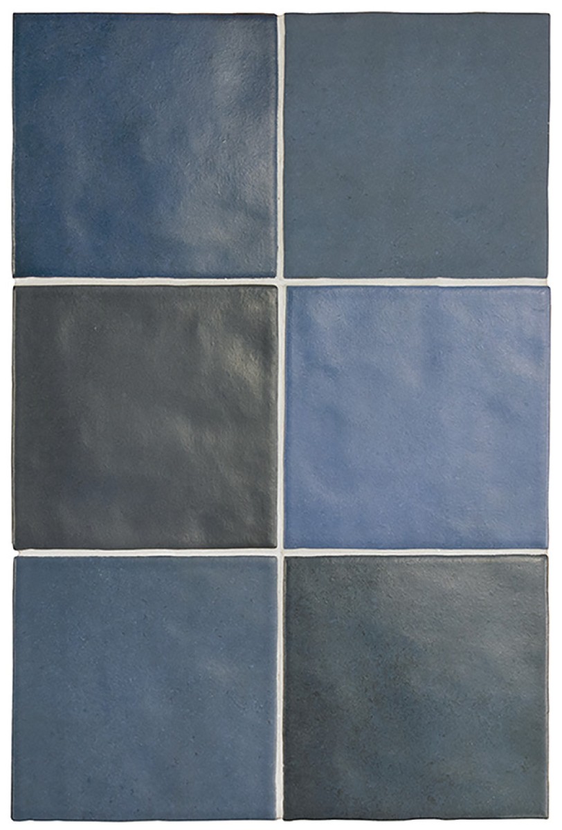 Płytka ścienna MAGMA SEA BLUE MATT 13,2x13,2 niebieska kwadratowa cegiełka mat