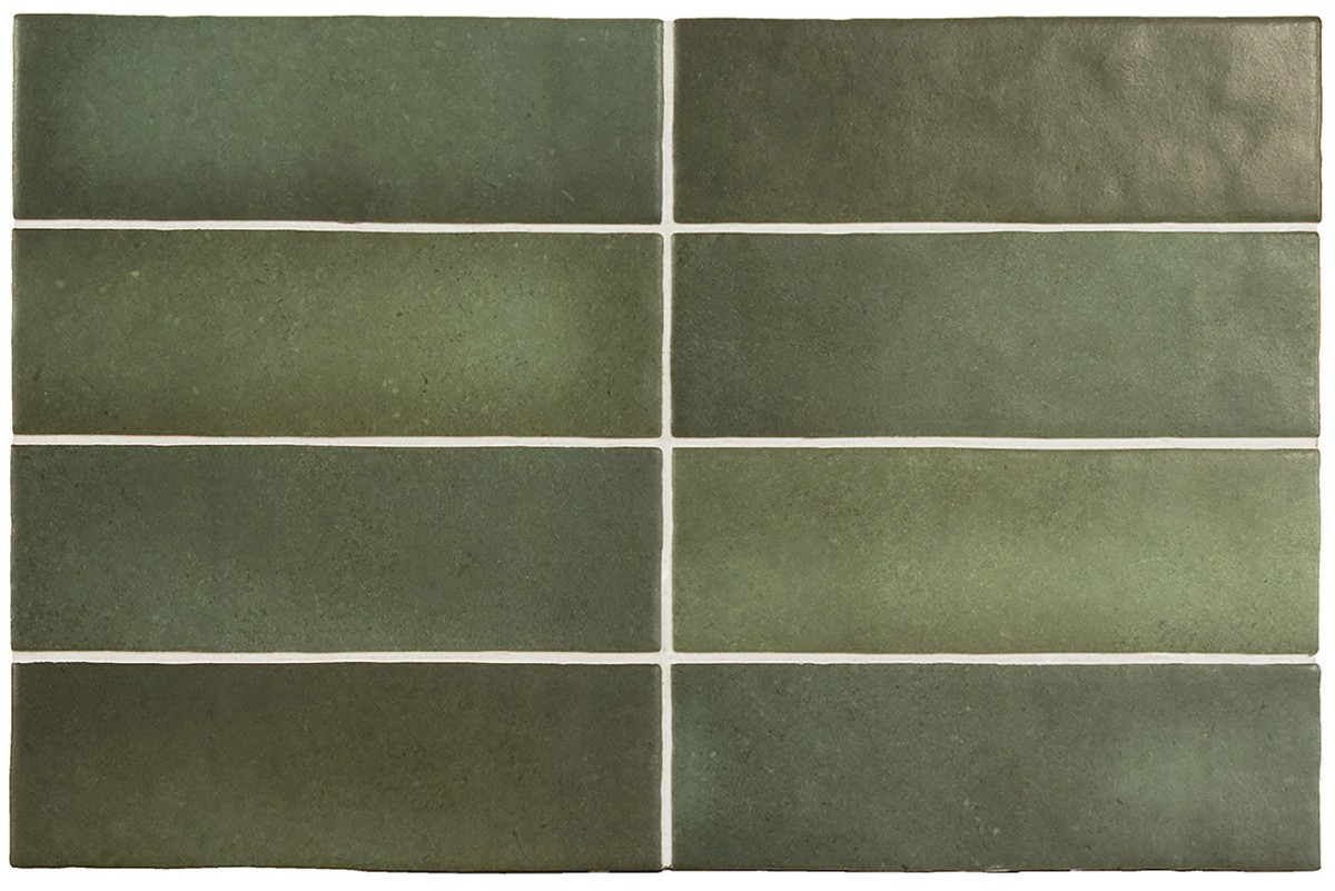 Płytka ścienna MAGMA MALACHITE MATT 6,5x20 zielona cegiełka mat