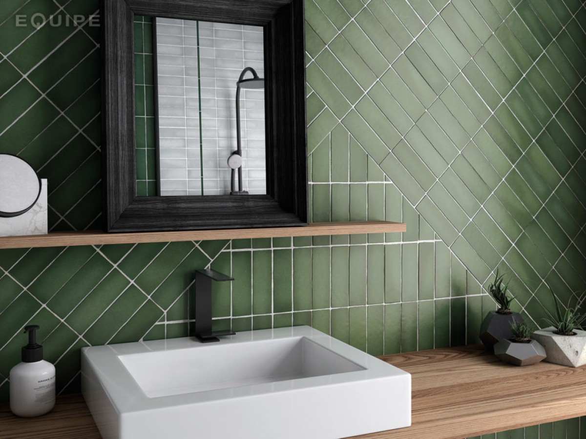 Płytka ścienna MAGMA MALACHITE MATT 6,5x20 zielona cegiełka mat (3)