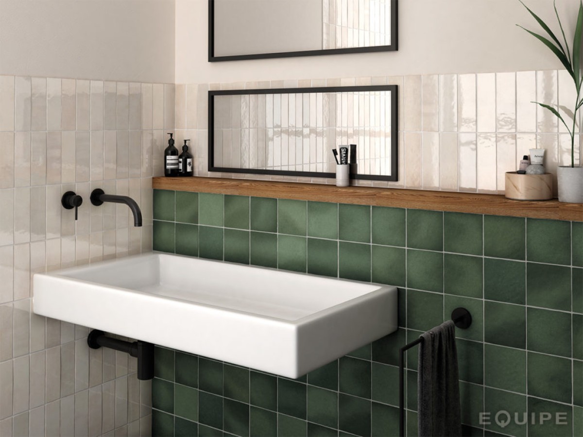 Płytka ścienna MAGMA MALACHITE MATT 13,2x13,2 zielona kwadratowa cegiełka mat