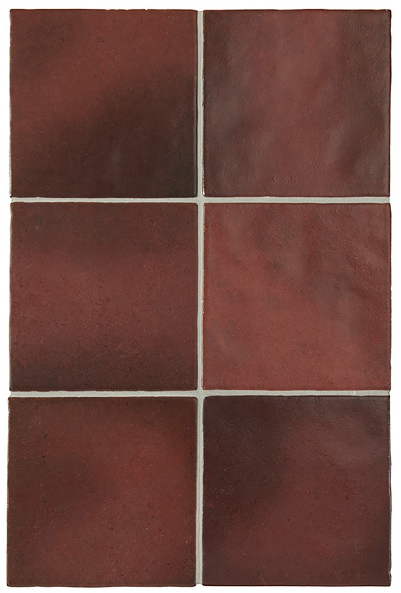 Płytka ścienna MAGMA BURGUNDY MATT 13,2x13,2 czerwona kwadratowa cegiełka mat