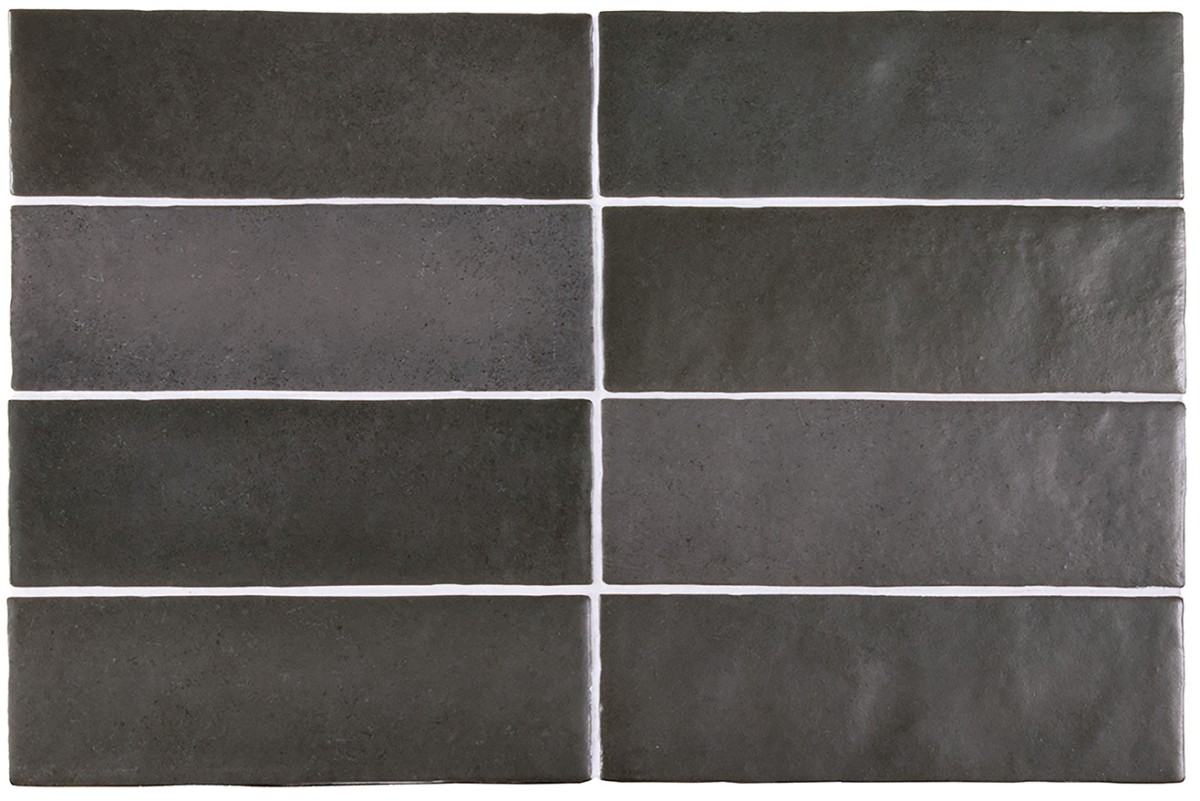 Płytka ścienna MAGMA BLACK COAL MATT 6,5x20 czarna cegiełka mat