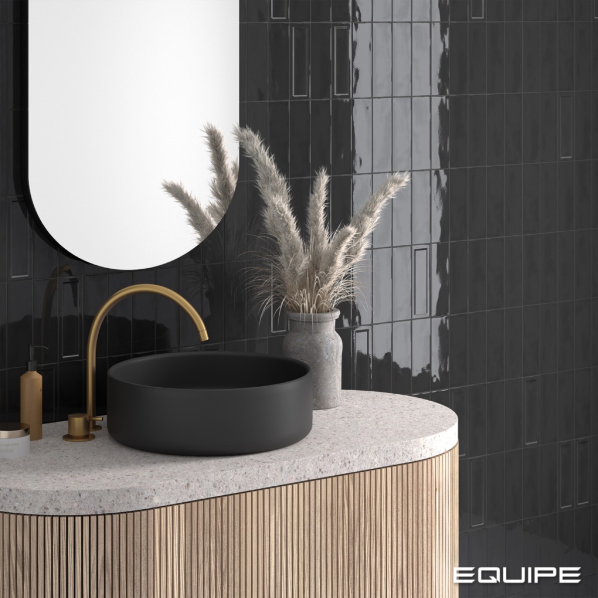 Płytka ścienna ISLAND BLACK GLOSS 6,5x20