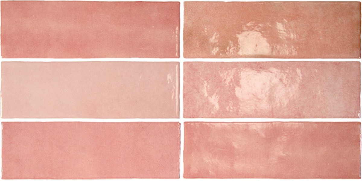 Płytka ścienna ARTISAN ROSE MALLOW 6,5x20 różowa cegiełka połysk