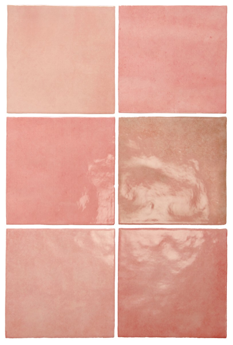 Płytka ścienna ARTISAN ROSE MALLOW 13,2x13,2 różowa kwadratowa cegiełka połysk