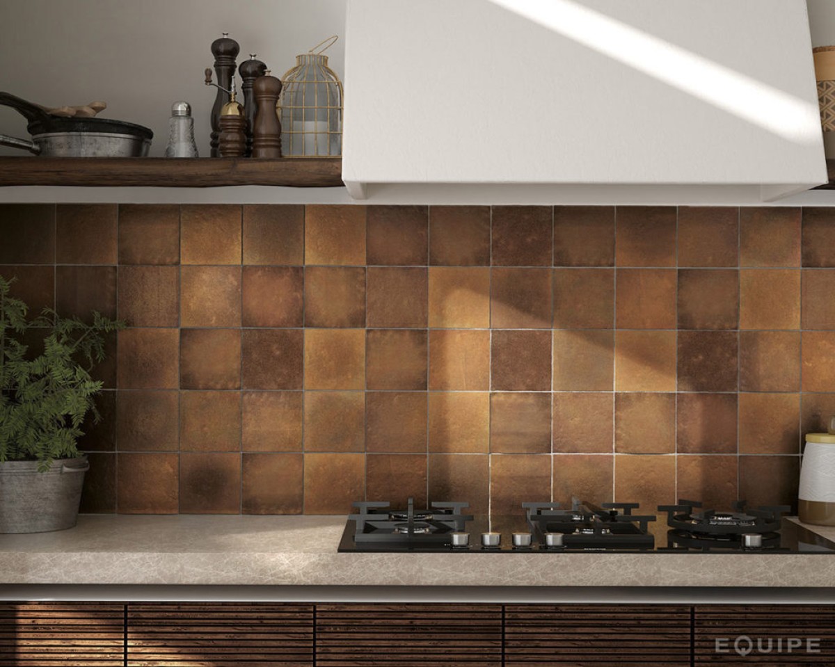 Płytka ścienna ARTISAN GOLD 13,2x13,2 złota kwadratowa cegiełka połysk
