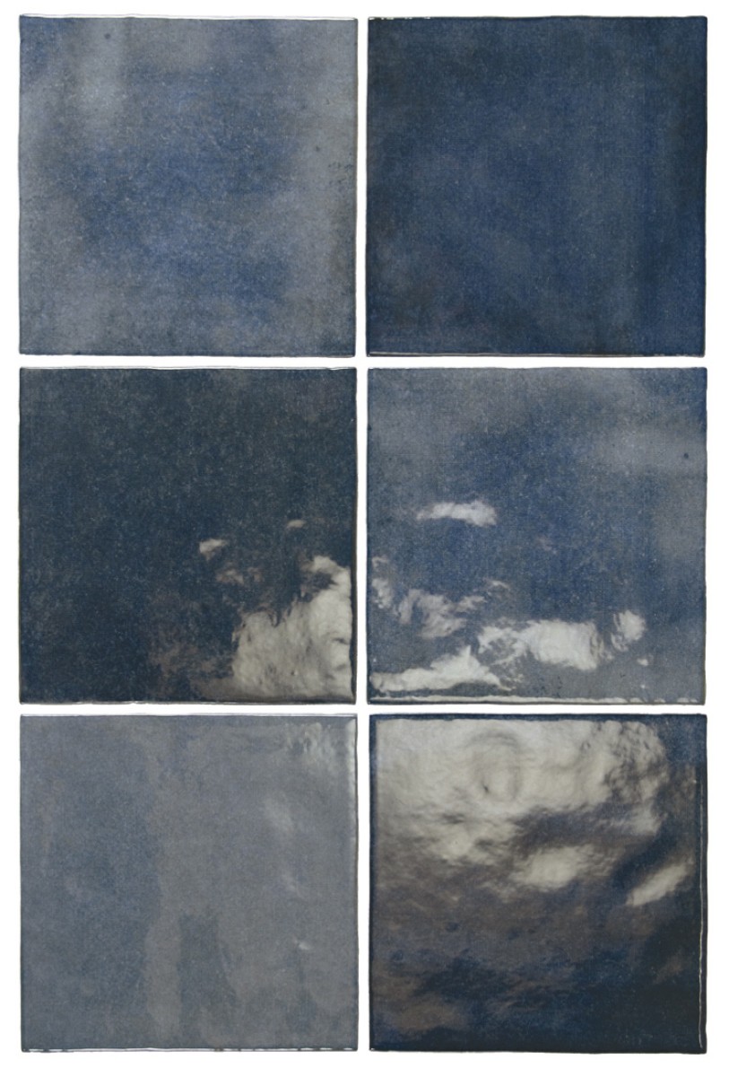 Płytka ścienna ARTISAN COLONIAL BLUE 13,2x13,2 niebieska kwadratowa cegiełka połysk