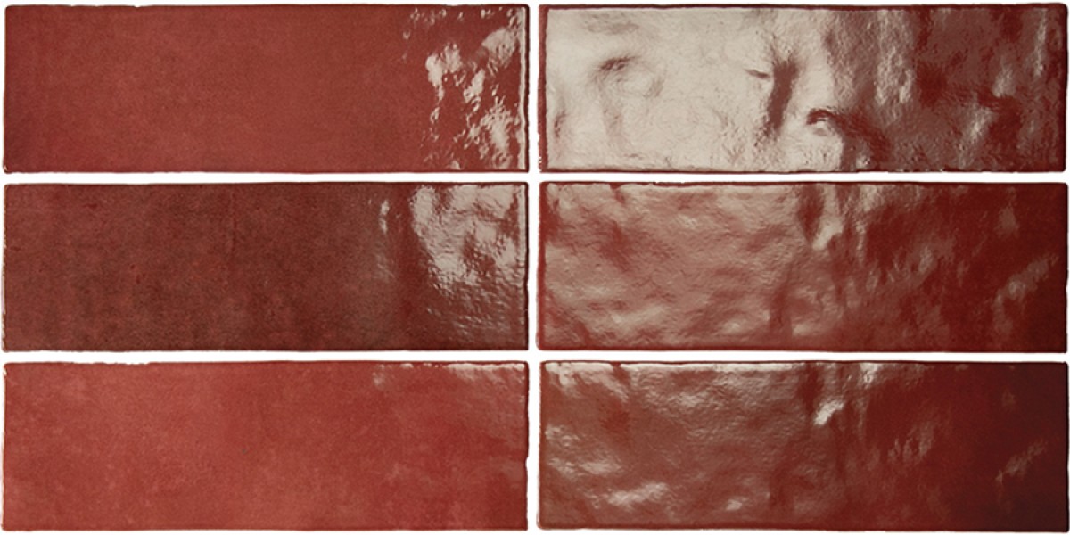 Płytka ścienna ARTISAN BURGUNDY 6,5x20 czerwona cegiełka połysk