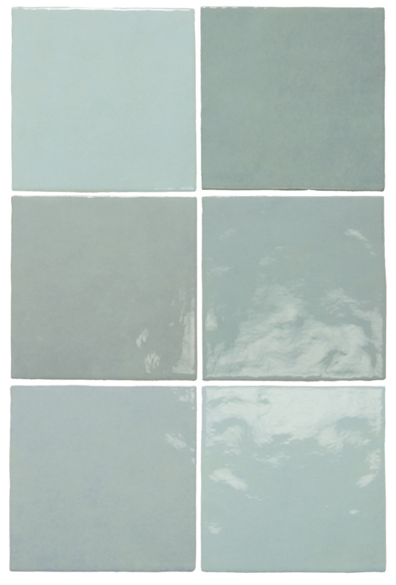 Płytka ścienna ARTISAN AQUA 13,2x13,2 niebieska kwadratowa cegiełka połysk