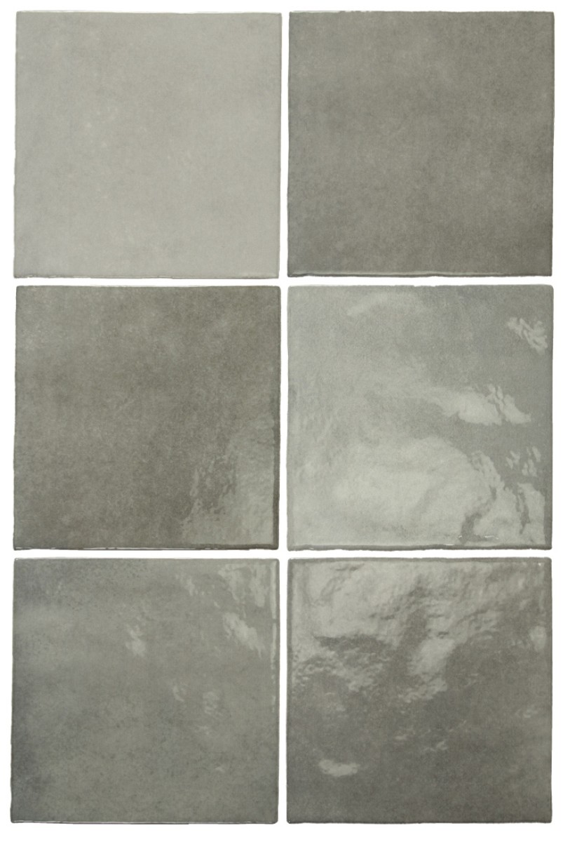 Płytka ścienna ARTISAN ALABASTER 13,2x13,2 szara kwadratowa cegiełka połysk