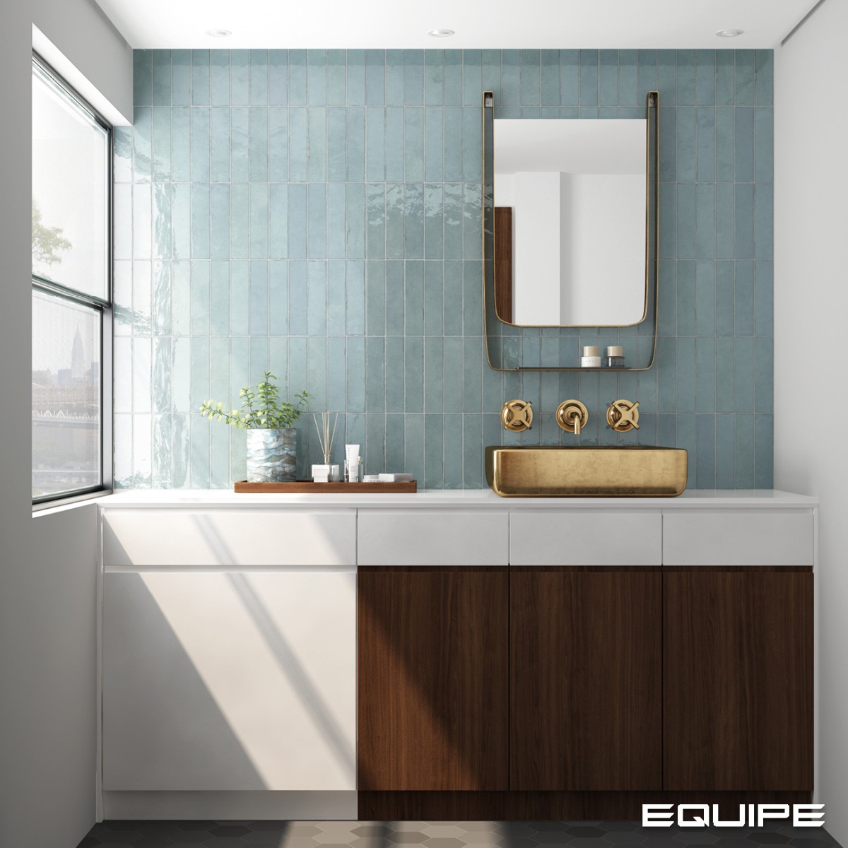 Gres TRIBECA WATERCOLOUR HIGH GLOSS 6x24,6