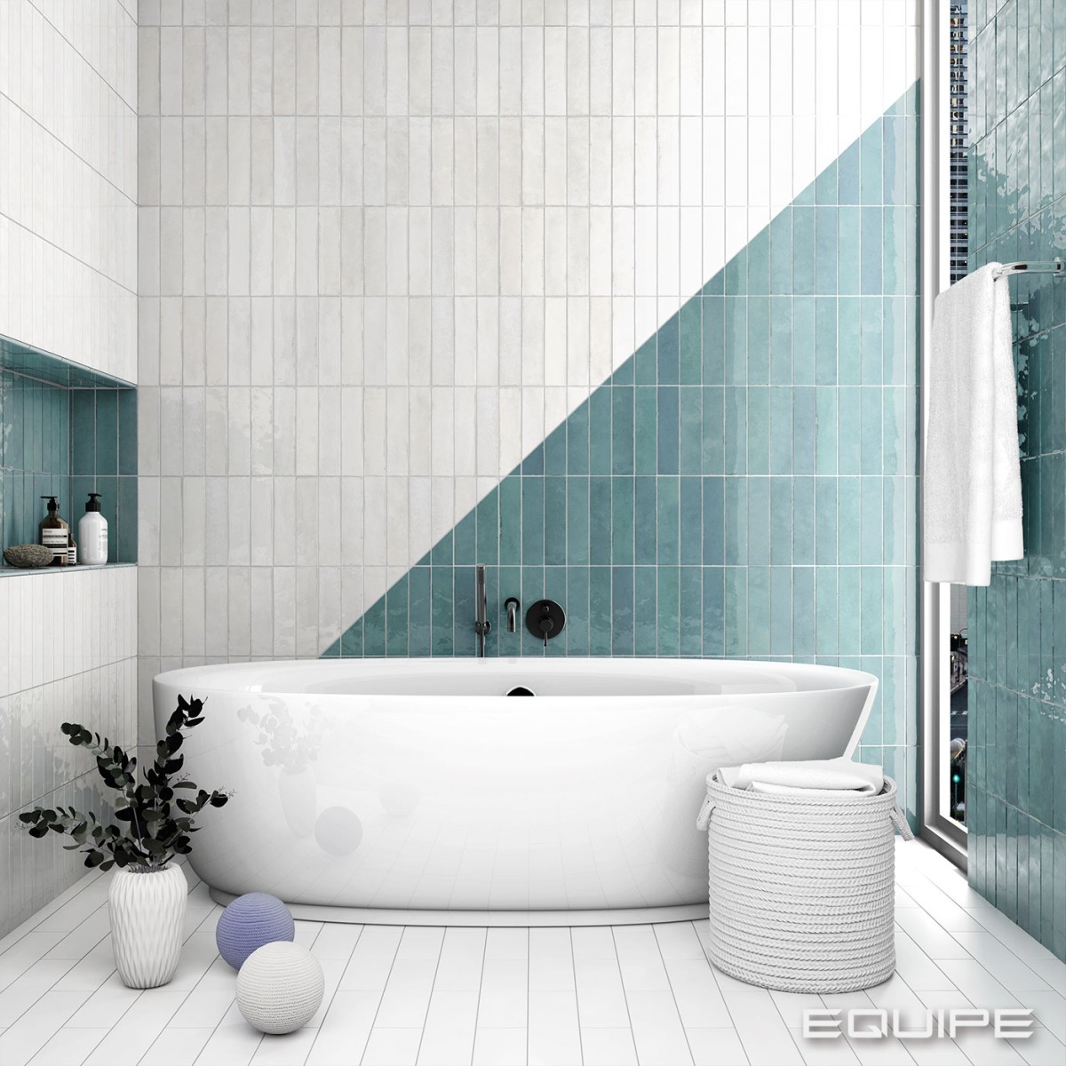 Gres TRIBECA WATERCOLOUR HIGH GLOSS 6x24,6