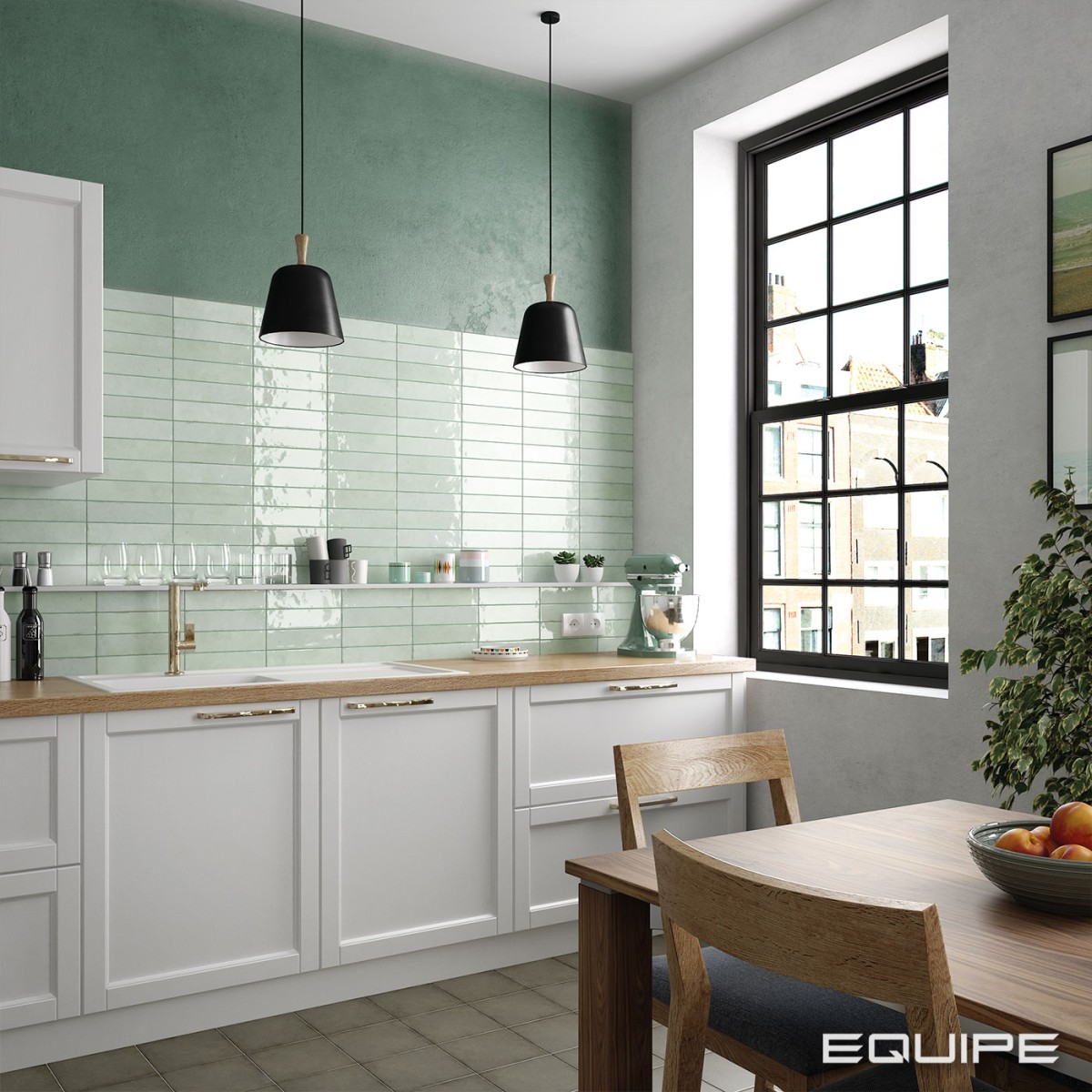 Gres TRIBECA SEAGLASS Mint HIGH GLOSS 6x24,6 (3)