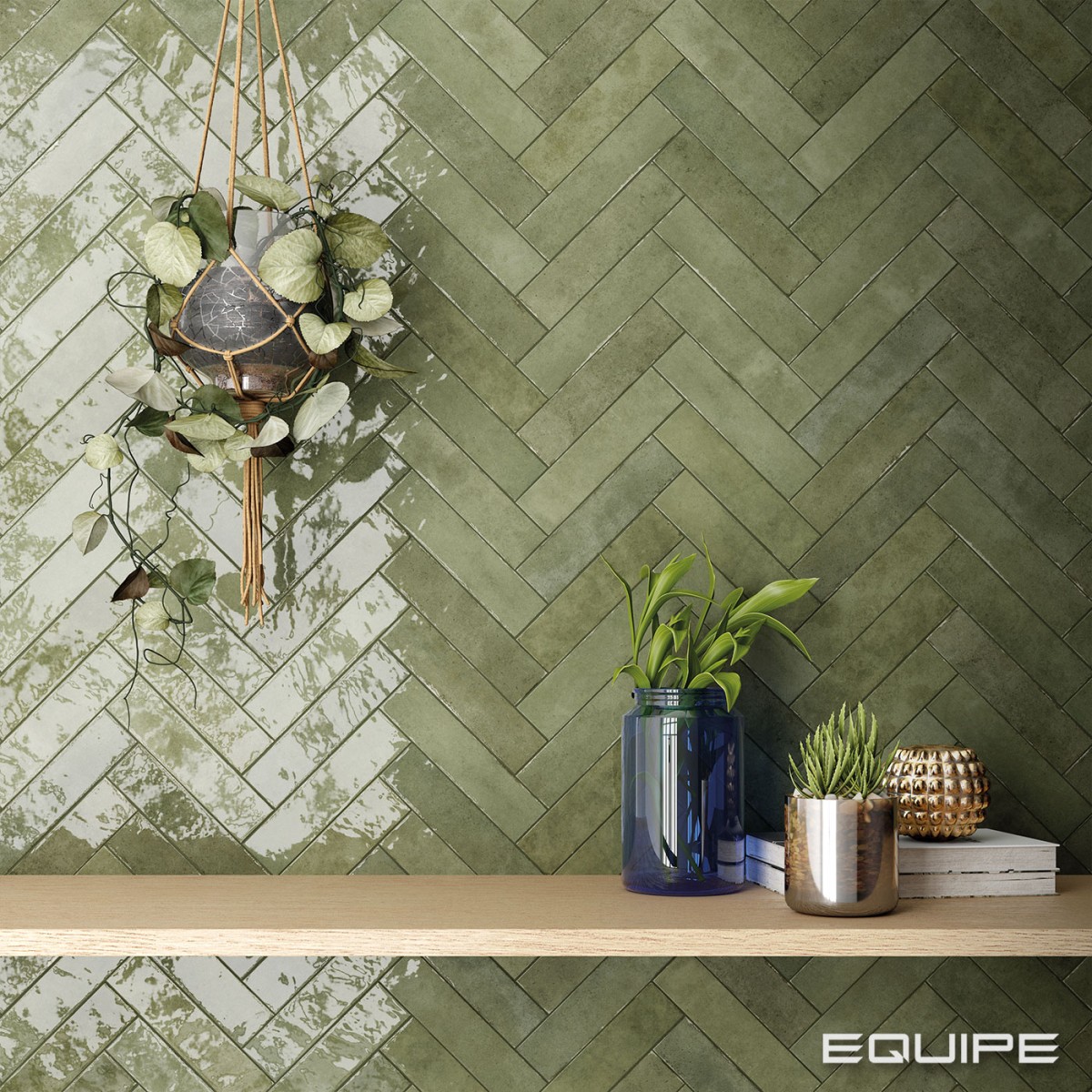 Gres TRIBECA SAGE GREEN HIGH GLOSS 6x24,6