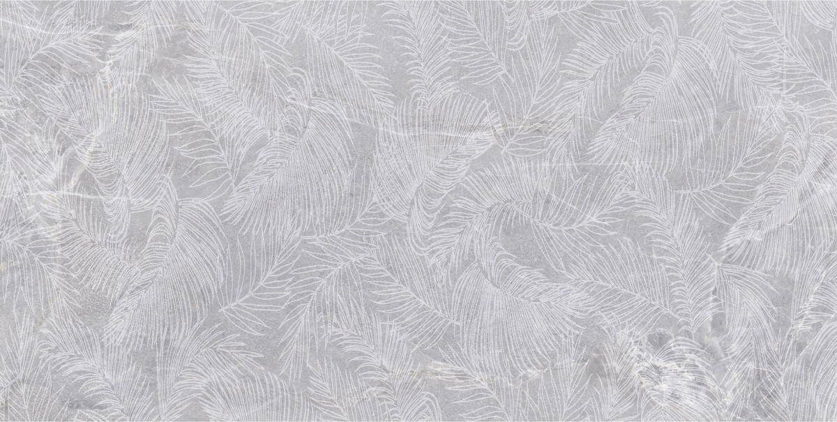 Gres MOON GREY DECOR 3D SOFT 60x120 imitacja kamienia z motywem liści