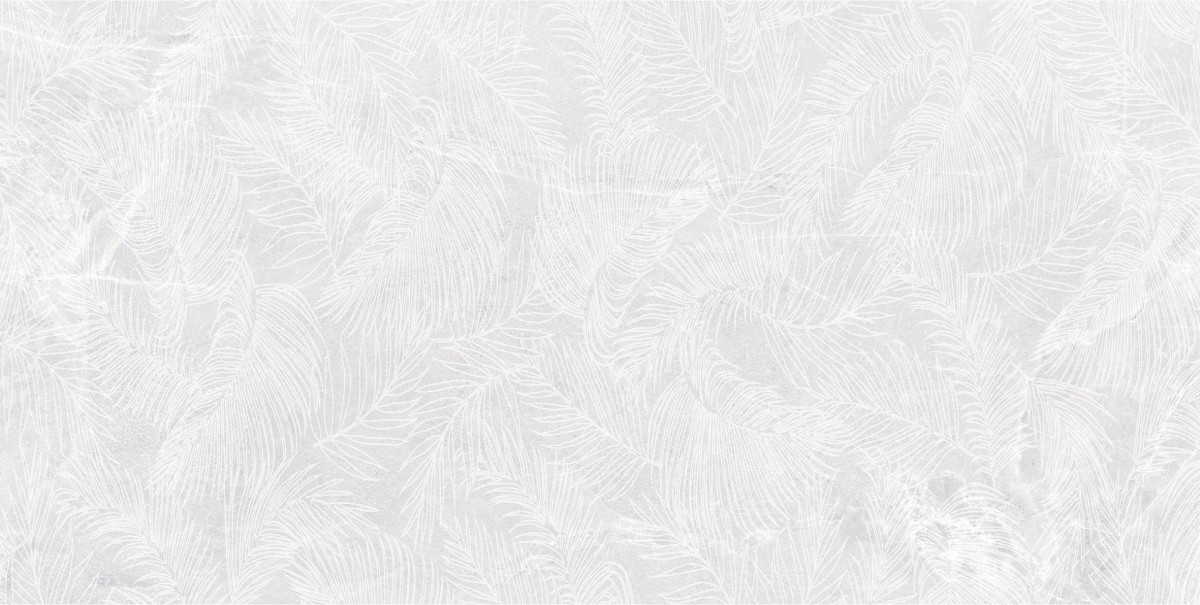 Gres MOON WHITE DECOR 3D SOFT 60x120 imitacja kamienia z motywem liści