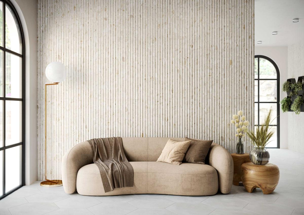 Gres FLUTED TERRAZO BEIGE 40x120