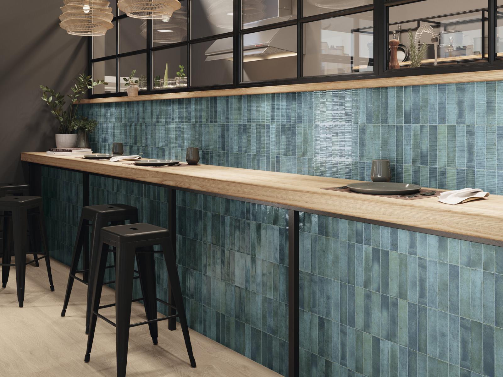 Płytka ścienna GROOVE TURQUOISE 5x20