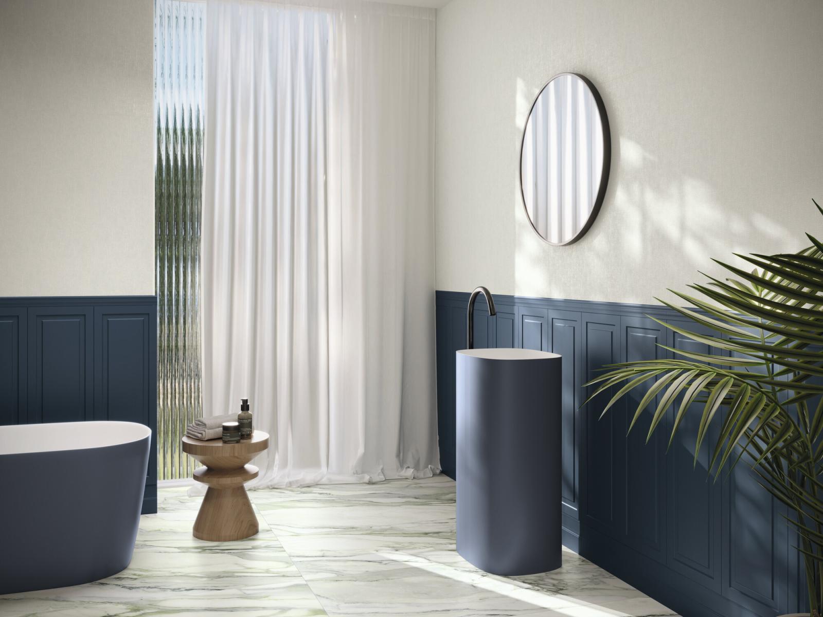 Płytka ścienna PLINTH BLUE MATE 30x90