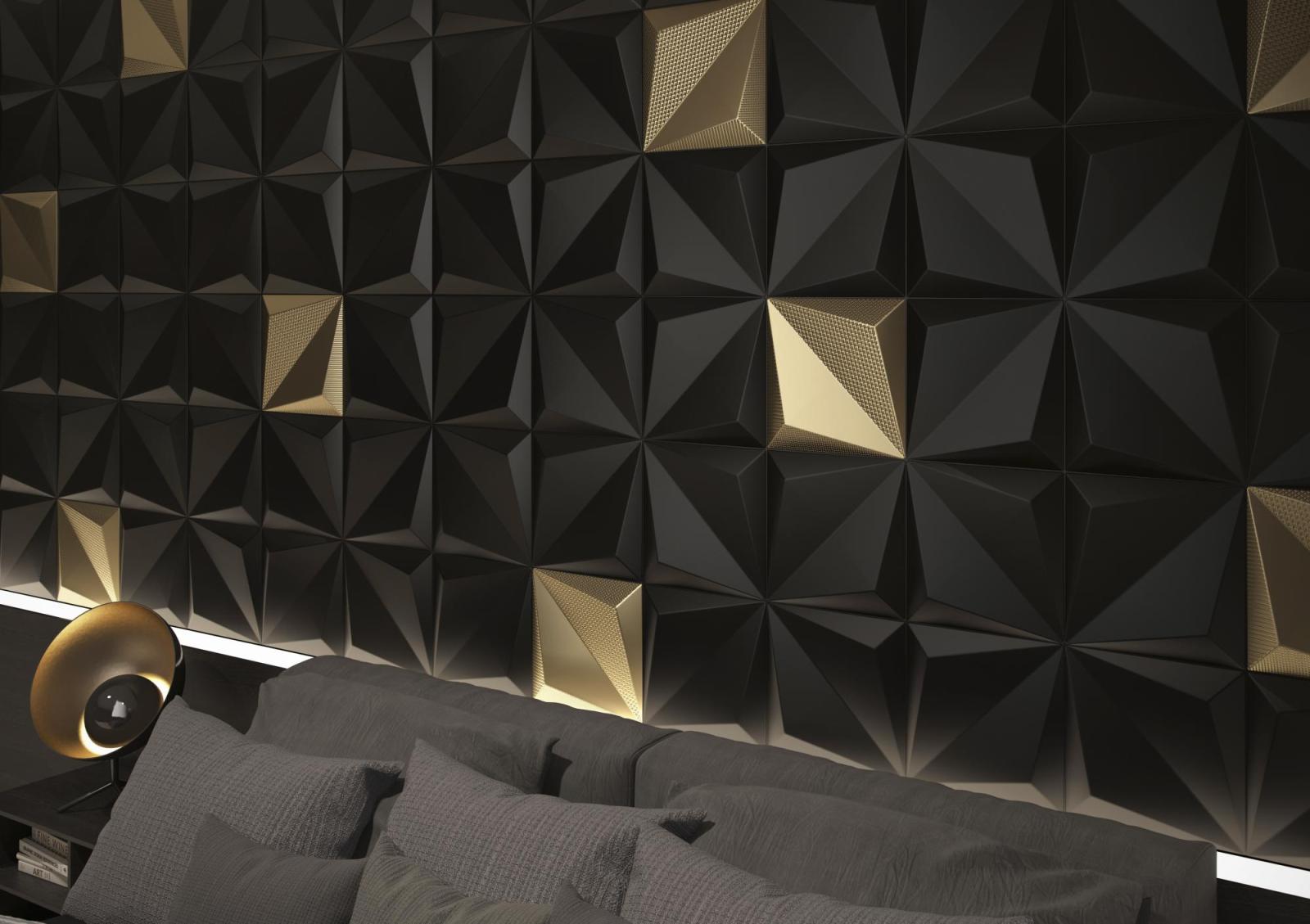 Płytka ścienna ORIGAMI BLACK 25x25