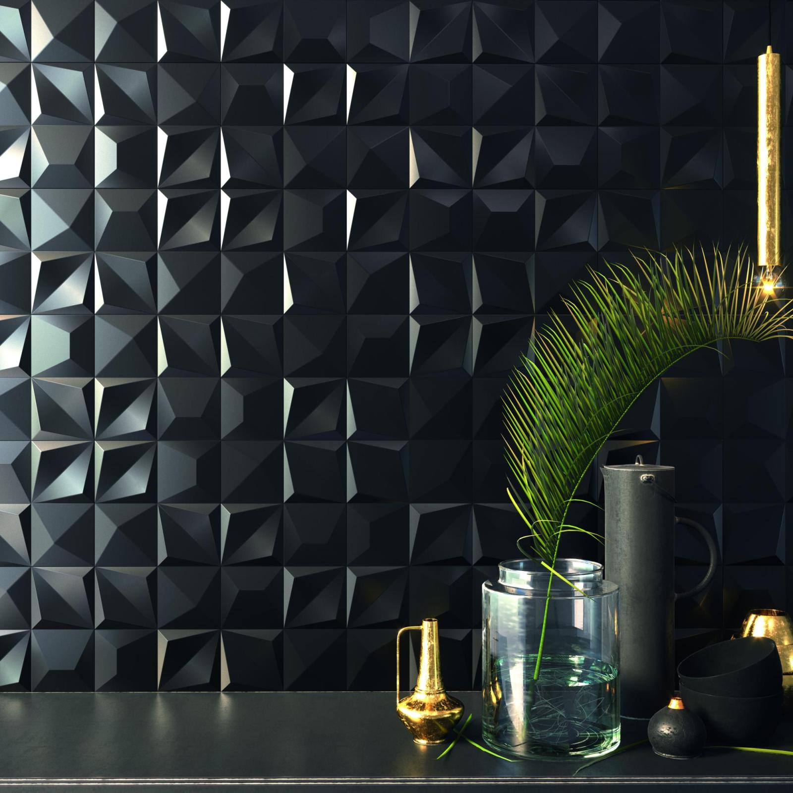Płytka ścienna MULTISHAPES BLACK 25X25