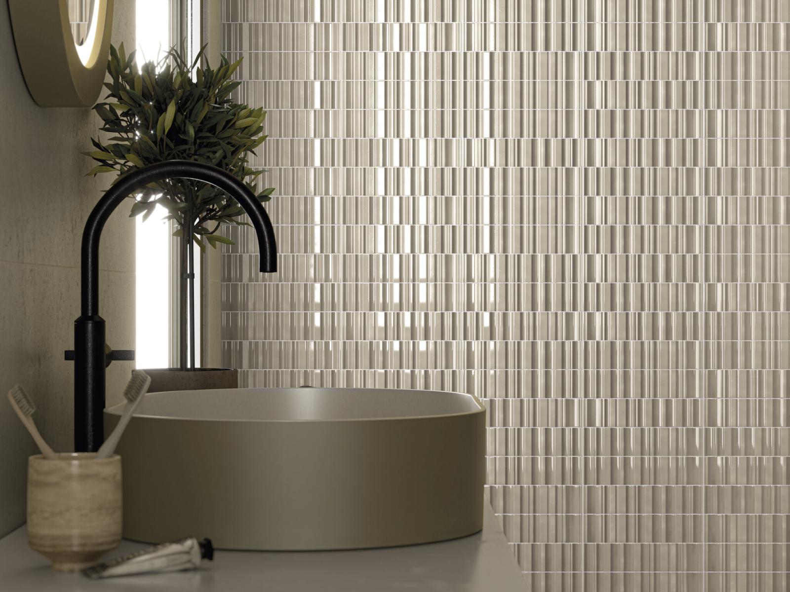 Gres VOLUME IVORY BRILLO 6x25