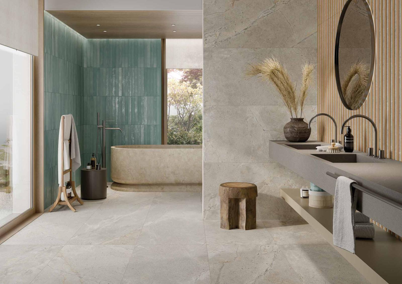 Gres CRUST 3D BOISERIE LIGHT GREY 18,4x120 (2)