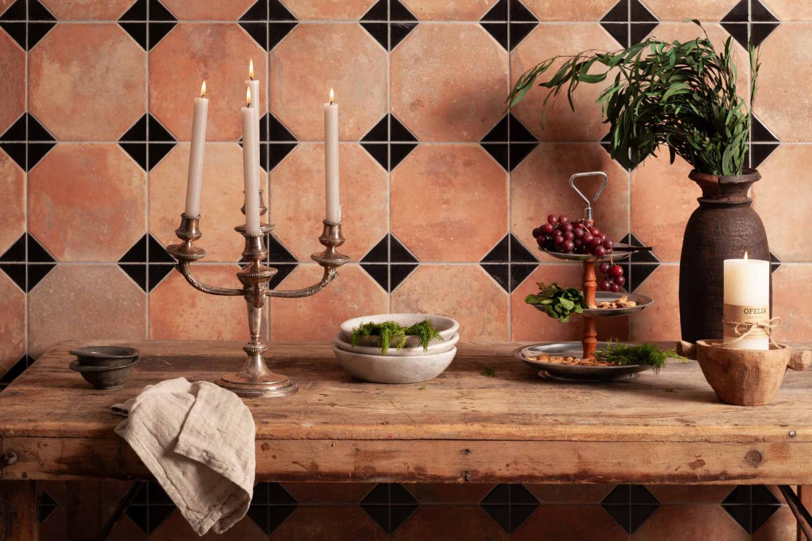 Gres FS NONNA BLACK DECOR LT 45,2x45,2 (2)