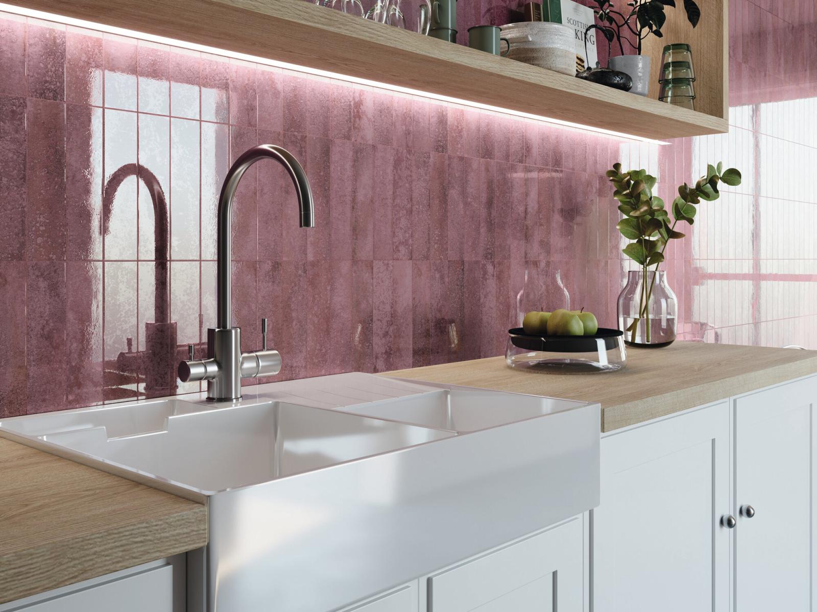 Płytka ścienna TOUCH BURGUNDY 6,3x25