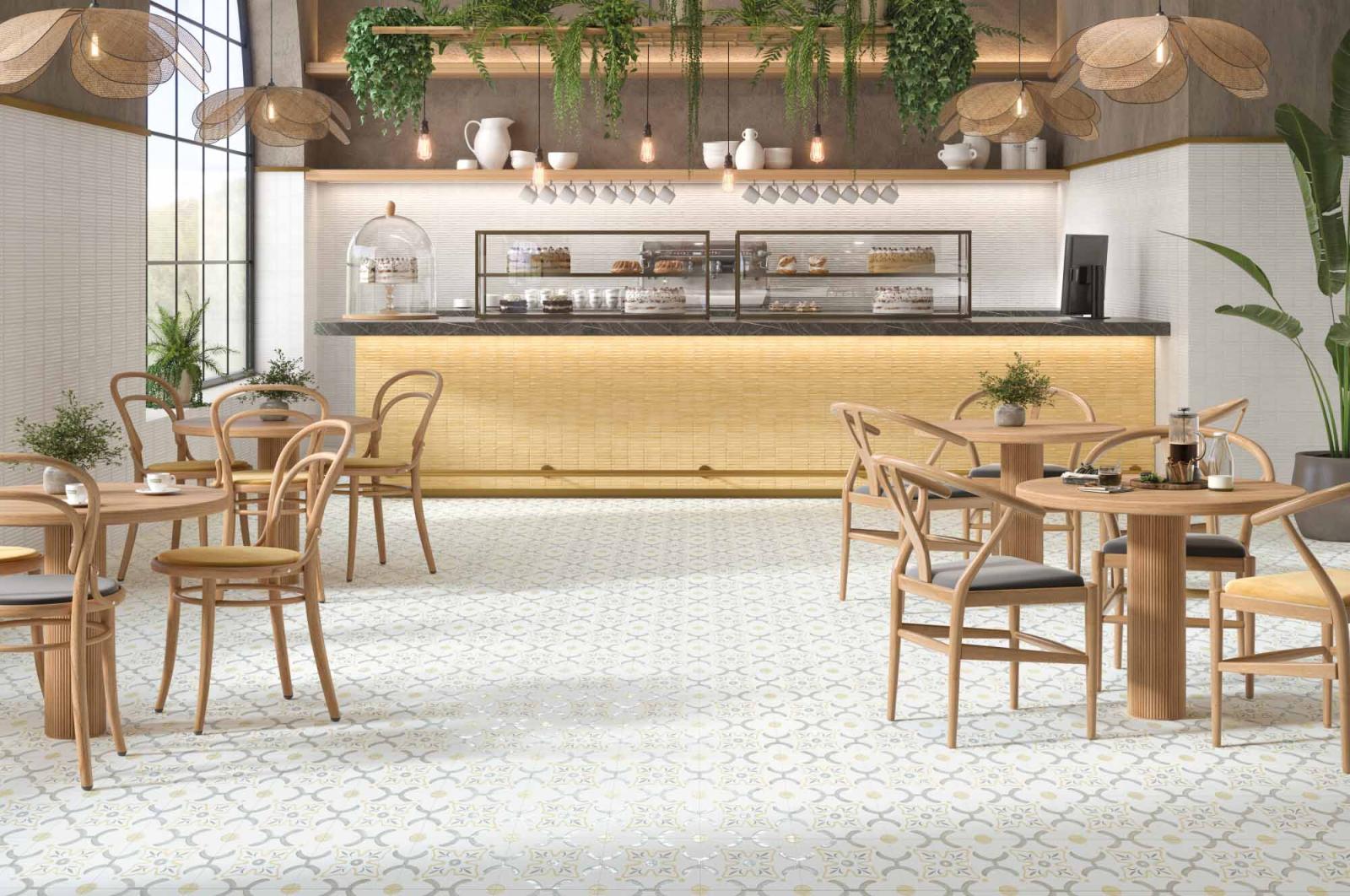 Gres LLEVANT YELLOW FLOWER LT 22,3x22,3 (2)