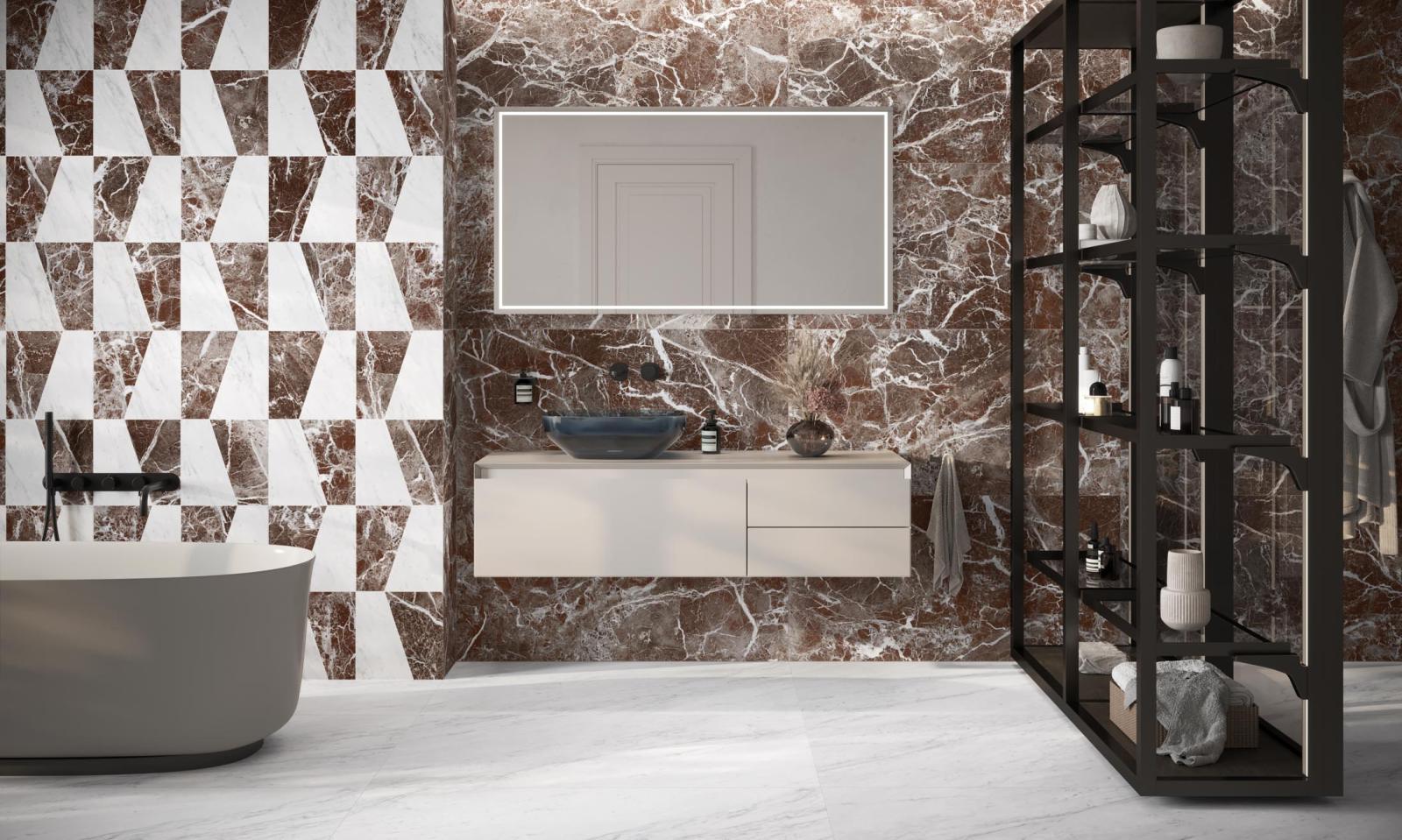 Gres MAJESTIC VISUAL BIANCO/ROSSO 60x120