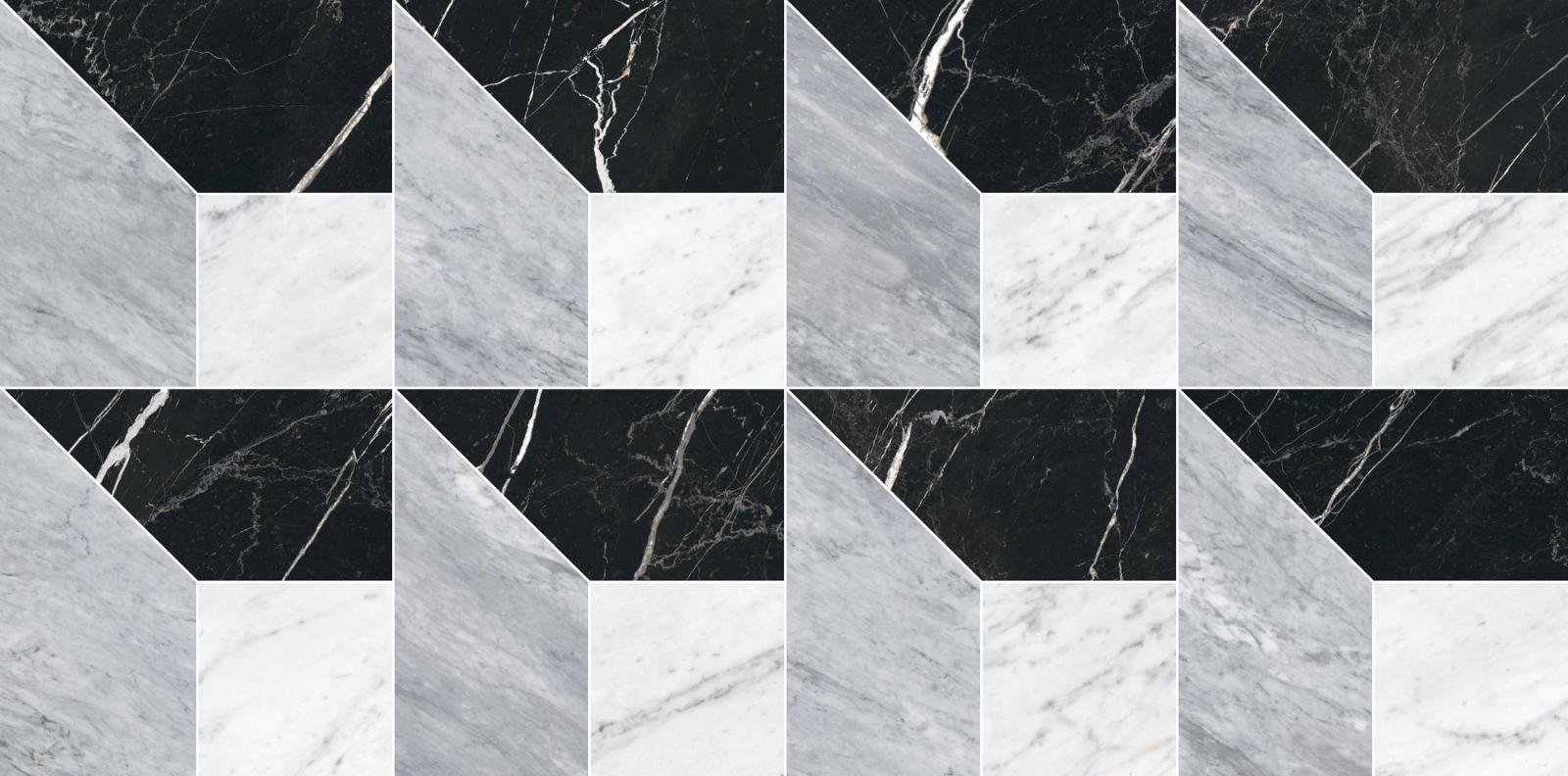 Obrazek dla: Gres MAJESTIC PIRAMIDE BLU/BIANCO/NERO 60x120