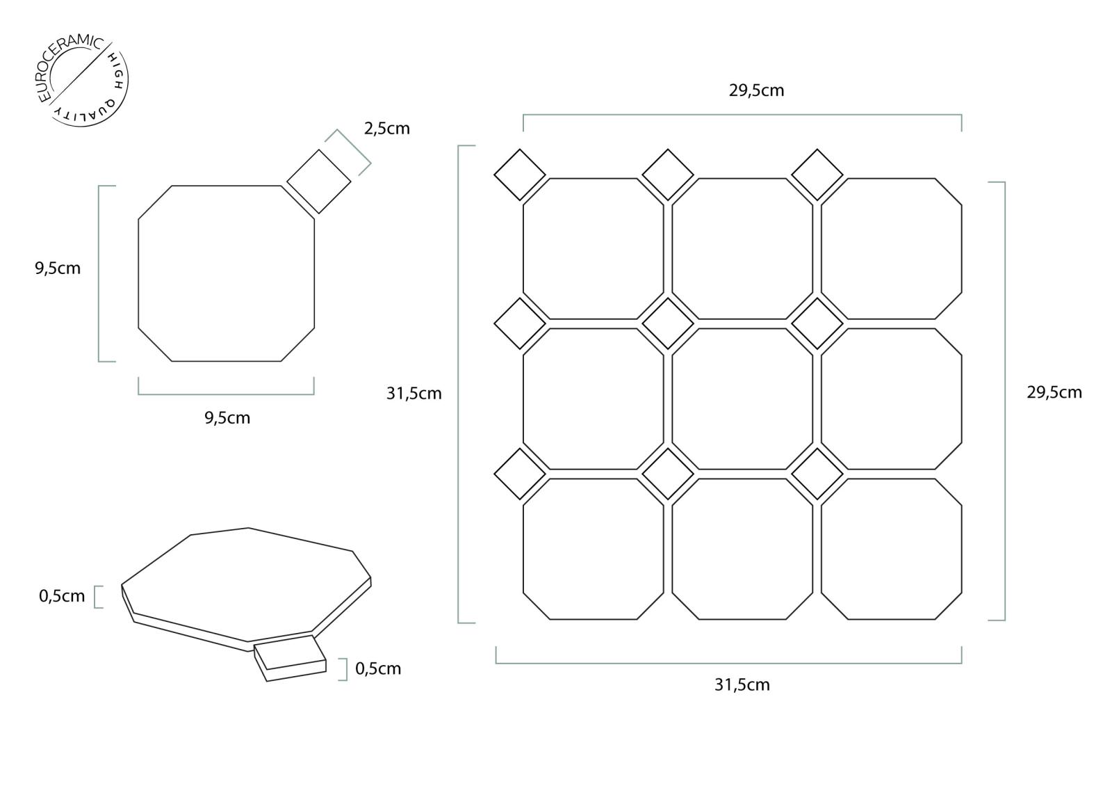 Mozaika OCTAGONO WHITE MAT (4)