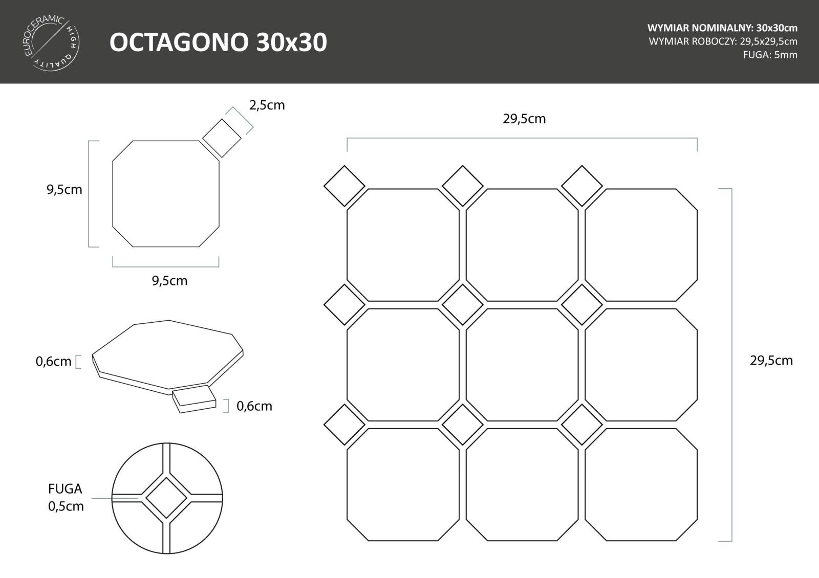 Mozaika OCTAGONO WHITE MAT 30X30 (4)