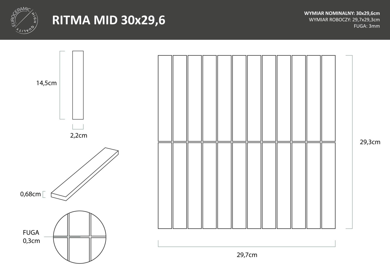 Mozaika RITMA MID WHITE GLOSS 30X29,6 (4)