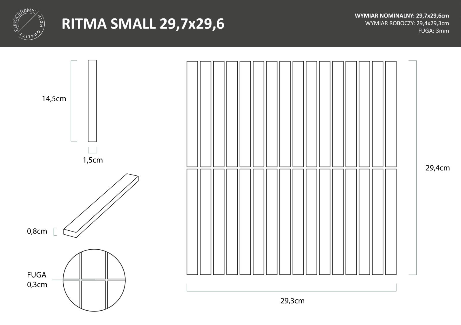 Mozaika RITMA SMALL MINT MAT 29,7X29,6 (6)