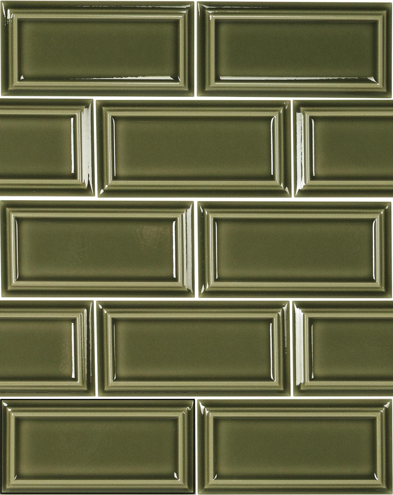 Płytka ścienna HAMPTONS ORIENT VICTORIAN GREEN CRACKLED 6,5X13 (3)