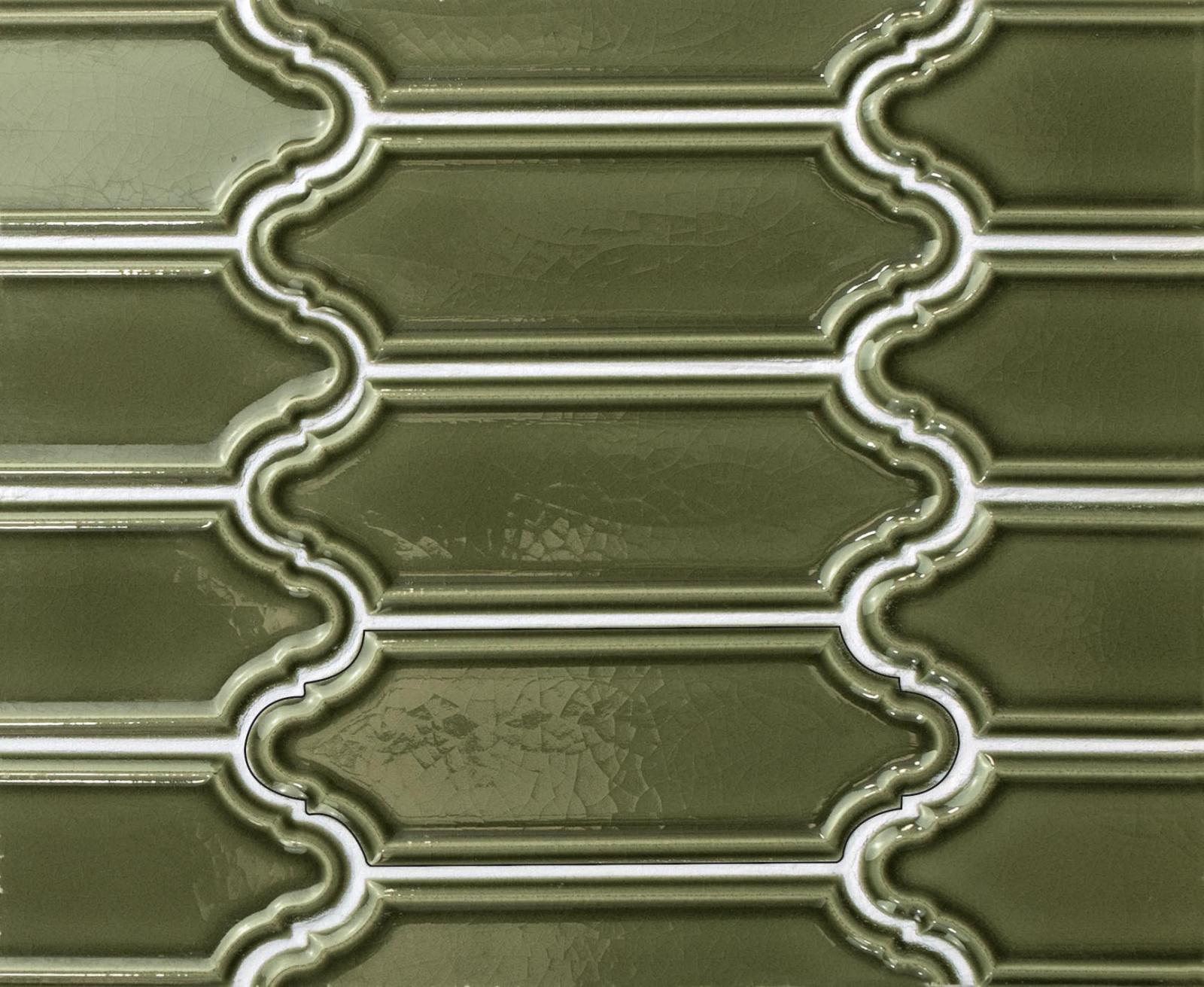 Płytka ścienna HAMPTONS MECOX VICTORIAN GREEN CRACKLED 5X15 (3)