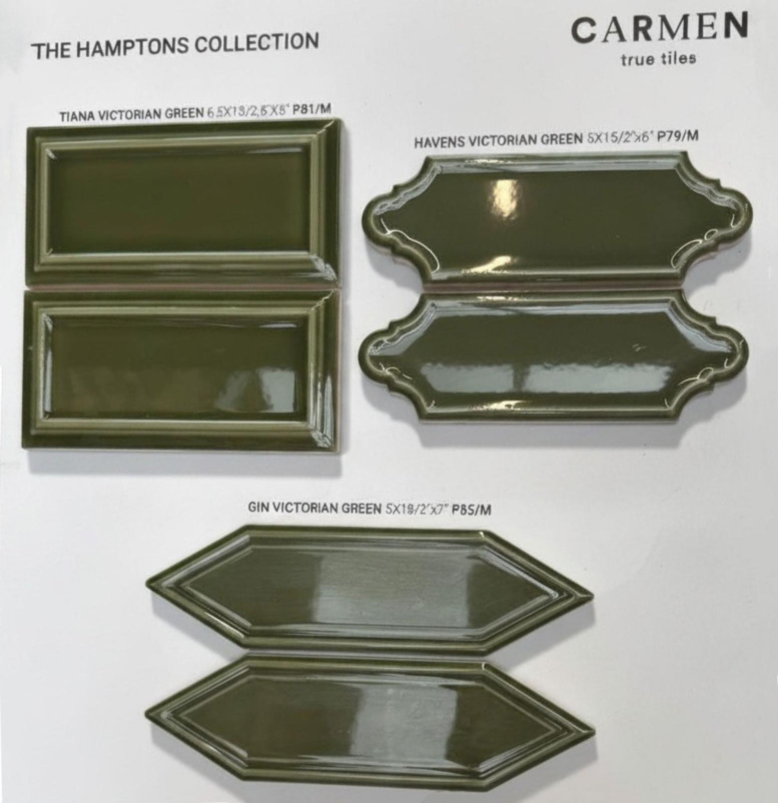 Płytka ścienna HAMPTONS HAVENS VICTORIAN GREEN 5X15 (5)
