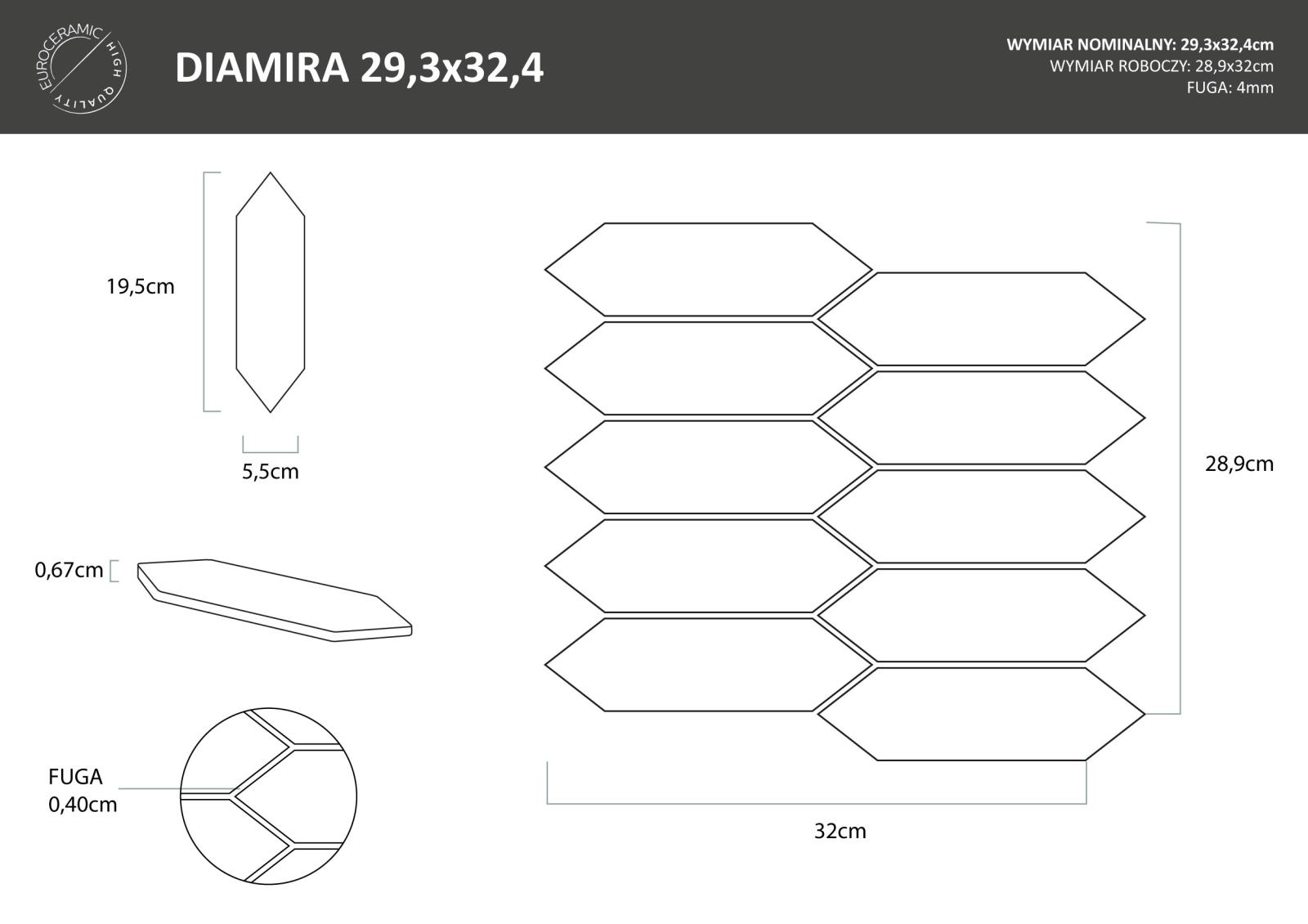 Mozaika DIAMIRA GREEN GLOSS 29,3X32,4 (4)