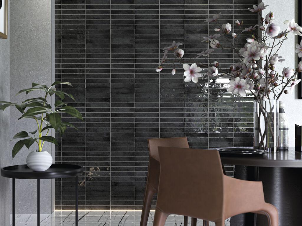 Płytka ścienna KALON ANTHRACITE BRILLO 5x25