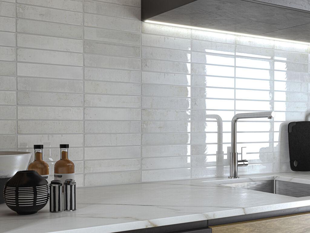 Płytka ścienna NAUTALIS WHITE BRILLO 5x25