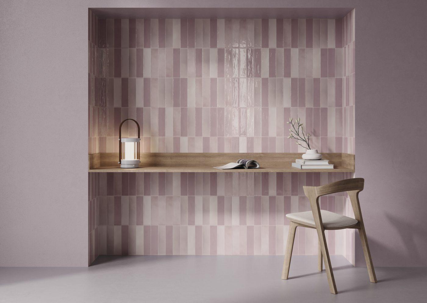 Płytka ścienna MOOS PINK BRILLO 6,5x26
