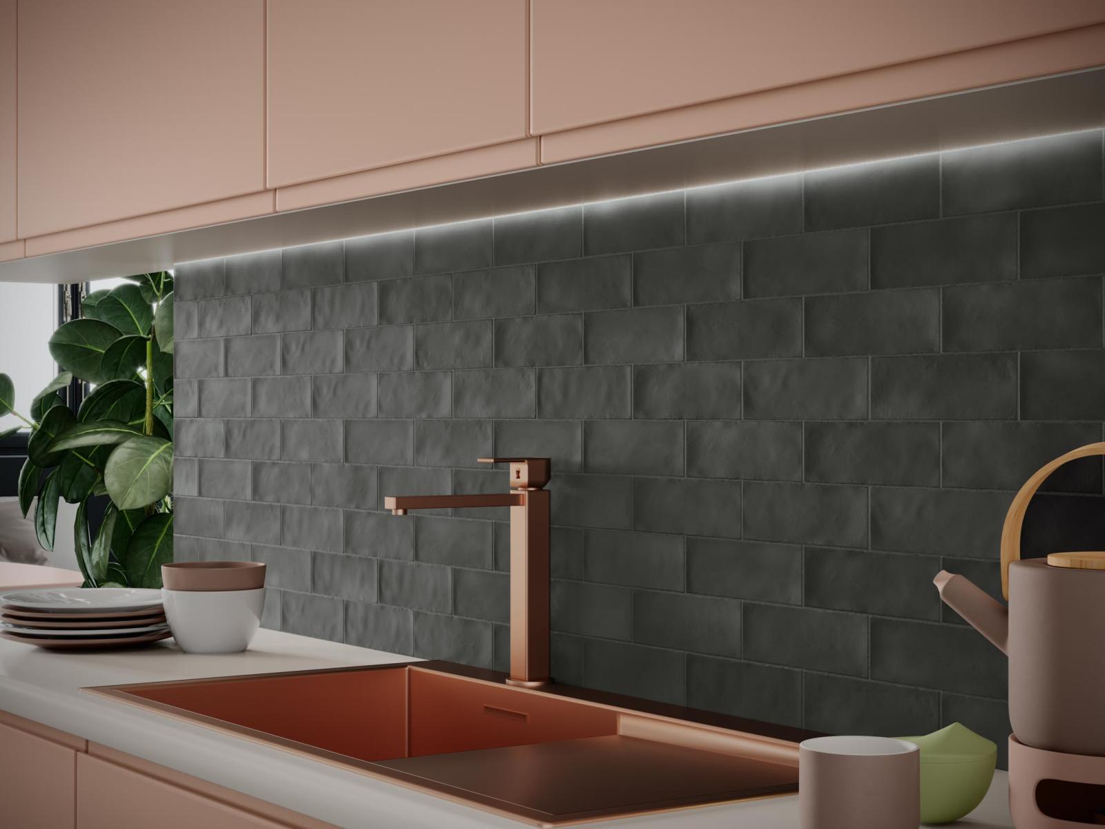 Płytka ścienna ISPAL BLACK 6,5x20