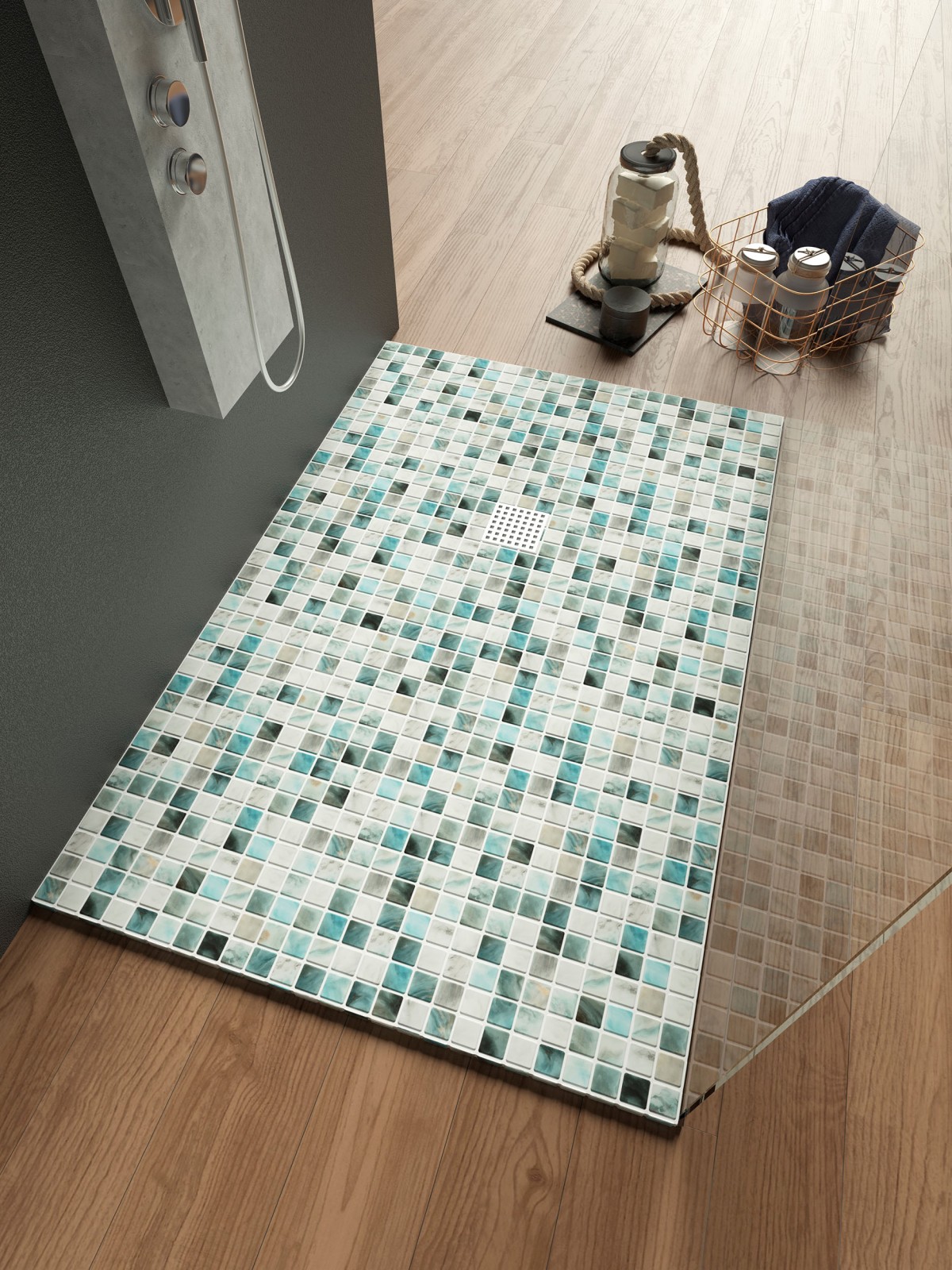 Mozaika szklana NATURE AIR FORCE MALLA 31,5x31,5 basenowa zielona (2)