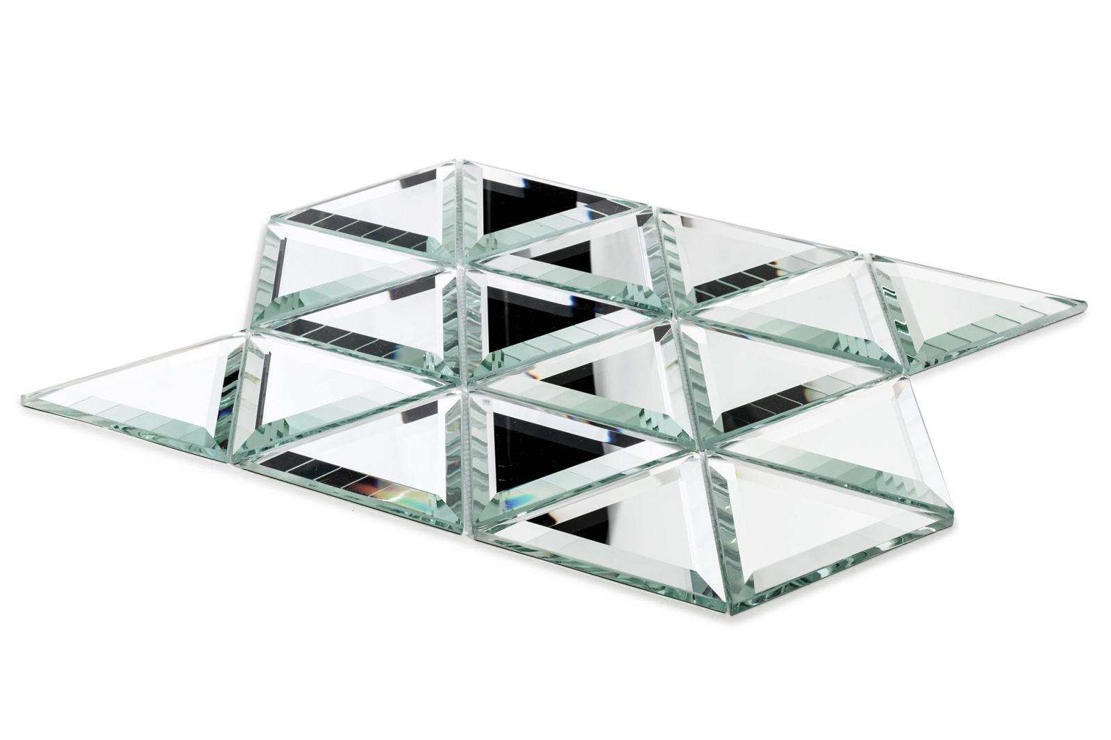 Mozaika TRIANGLE SILVER 28,4X38 szklana srebrna lustrzana (2)
